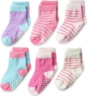 🧦 jefferies socks toddler non skid cotton girls' clothing: stylish and safe apparel logo