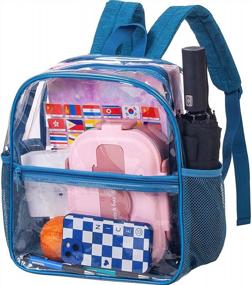 img 4 attached to Stadium-Approved Clear Backpack 12X12X6 - Heavy Duty Mini Bookbag For School & Travel