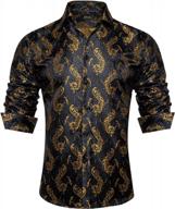 paisley floral men's dress shirt with stylish collar pin- dibangu logo