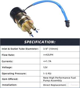 img 3 attached to 🚀 High Performance 12V Fuel Pump Assembly for Honda Shadow CR250R CBR600F CBR900RR Interceptor/Ninja ZX11/ZX6 - PLDDE 3/8'' 10mm