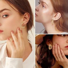 img 3 attached to Papasgix Gold Huggie Hoop Earrings: The Ultimate Set For Women And Girls, Stylish Twisted Cartilage And Chunky Hoops For Stunning Looks And Perfect Gift Ideas