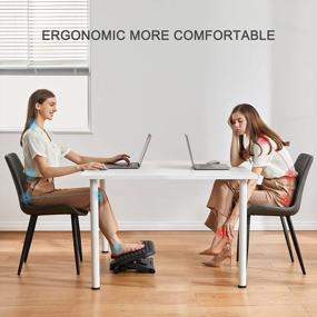 img 1 attached to Work In Comfort With HUANUO Adjustable Under Desk Footrest At Home Or Office