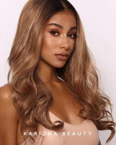 img 3 attached to Karizma Synthetic Hair Brown Long Rooted Lace Front Wig - Phenomenal Style For Your Look