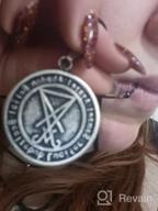 img 1 attached to Satanic Symbol Pendant - PJ Jewelry Lucifer Sigil Necklace, Stainless Steel Seal with Free 20" Chain review by Dube Jansen