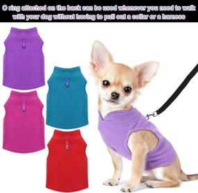 img 1 attached to 🐶 Dog Fleece Vest Pullover for Cold Weather – Warm Pet Sweater with Leash Ring, Cozy Jacket for Small Cats and Dogs (Dark Colors, Size Small)