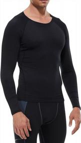 img 1 attached to Сохраняйте прохладу и сжатость: комплект из трех сухих спортивных футболок с длинным рукавом для мужчин