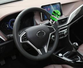 img 3 attached to Green Lunsom Steering Wheel Knob: Skull Shape Driving Power Handle For Vehicle Turning Aid