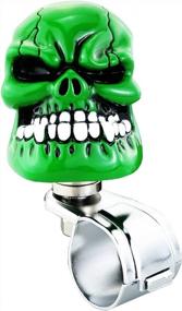 img 4 attached to Green Lunsom Steering Wheel Knob: Skull Shape Driving Power Handle For Vehicle Turning Aid
