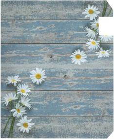 img 2 attached to Spring Sunflower And Daisy Wooden Magnetic Mailbox Cover - Rustic Blue Mailbox Wrap For Outdoor Garden Home Decor - Fits Standard Sized Post Boxes, 21" L X 18" W