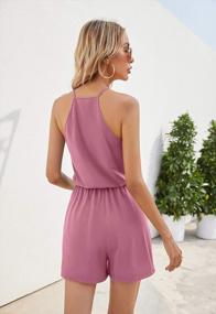 img 1 attached to Stylish And Comfortable: YIBOCK Women'S Summer Short Jumpsuit With Spaghetti Straps And Drawstring Waist