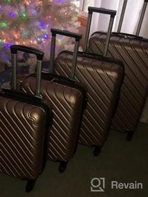 img 6 attached to 🧳 Travel in Style with Apelila's 4-Piece Hardshell Luggage Set in Rose Gold - Includes Spinner Wheels, Free Cover & Hanger