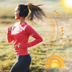 img 2 attached to Женская быстросохнущая солнцезащитная футболка с длинным рукавом с защитой от солнца UPF 50+ для активного отдыха, таких как бег, походы и тренировки