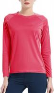 quick dry women's sun protective long sleeve t-shirt with upf 50+ for outdoor activities such as running, hiking, and workouts logo