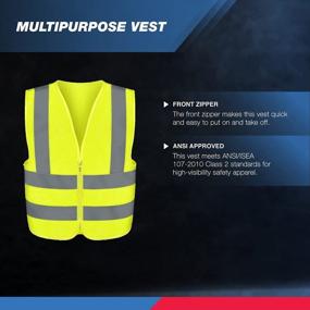 img 2 attached to Stay Safe And Seen With NEIKO High Visibility Reflective Safety Vest In Neon Yellow