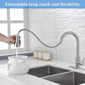 img 2 attached to Upgrade Your Kitchen With Srmsvyd Stainless Faucet- Brushed Nickel Pull Down Sprayer