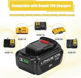 img 1 attached to Get Your Power Tools Running Efficiently With KUNLUN'S 2-Pack 6.5Ah Dewalt 20V Max XR Lithium Ion Battery Replacement Set