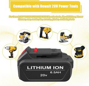 img 2 attached to Get Your Power Tools Running Efficiently With KUNLUN'S 2-Pack 6.5Ah Dewalt 20V Max XR Lithium Ion Battery Replacement Set