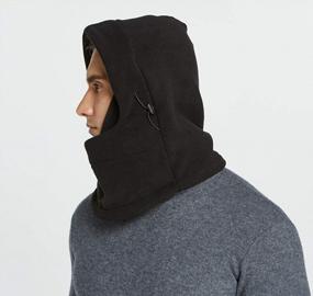 img 1 attached to Winter Heavyweight Balaclava Windproof Thermal Fleece Ski Face Mask Warm Headhood Hat