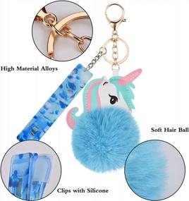 img 2 attached to 2PCS Acrylic Credit Card Puller Keychain - Cute Unicorn Hairball Design For Women/Girl Long Nails!