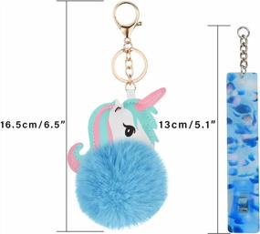 img 3 attached to 2PCS Acrylic Credit Card Puller Keychain - Cute Unicorn Hairball Design For Women/Girl Long Nails!