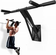 wall mounted pull up and dip bar station by onetwofit - 2 in 1 space saving multifunctional fitness equipment for indoor and outdoor strength training at home gym - supports up to 330lbs logo