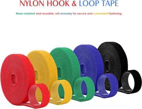 img 3 attached to 🔗 Moko Cable Ties Reusable - 5 Rolls Fastening Tape with Hook and Loop Nylon Cable Straps for Efficient Cable Management - Ideal for TV, Computer, and Home/Office Use - 30 Feet Wire Cord Tape Fastening Straps - 5PCS x 2M