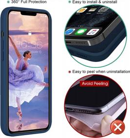 img 1 attached to Чехол Blue Horizon MILPROX для iPhone 13 Pro Max (2021 г.) с защитной пленкой для экрана - противоударный гелевый чехол с мягкой микрофиброй и защитным бампером для iPhone 13 Pro Max с диагональю экрана 6,7 дюйма