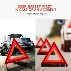 img 2 attached to 🚦 Stay Safe on the Road with MYSBIKER Emergency Safety Warning Triangles – DOT Approved Reflective Triangle Kit (3 Pack) – FMVSS 571.125 Compliant