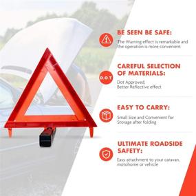 img 1 attached to 🚦 Stay Safe on the Road with MYSBIKER Emergency Safety Warning Triangles – DOT Approved Reflective Triangle Kit (3 Pack) – FMVSS 571.125 Compliant