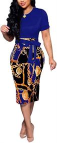 img 2 attached to Flaunt Your Style with Sleeve Bodycon Bowknot Floral X Large Women's Clothing Dresses