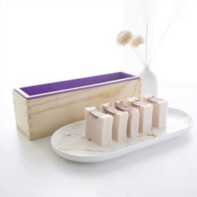 img 1 attached to 3-Piece Silicone Soap Mold And Bamboo Cutting Tool Set With Shrink Wrap Bags