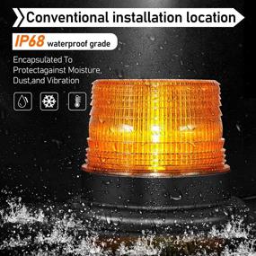 img 3 attached to High-Intensity 60-LED Strobe Light, Amber Warning Flash Beacon Lights with Magnetic Mount for Vehicle Truck Tractor Golf Carts UTV Car Bus - 12V/24V, Ideal for Safety, Emergency Situations