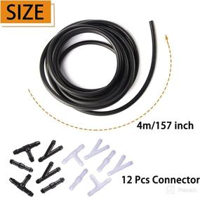 img 3 attached to 🚗 Universal Windshield Washer Hose Kit - 4 Meter Fluid Tubing with 12 PCS Hose Connectors, Suitable for Most Car Windshield Washer Systems