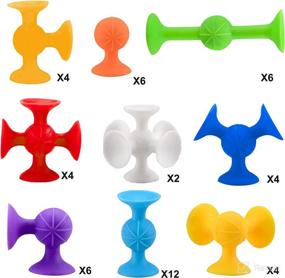 img 3 attached to 48 Piece Silicone Suction Cup Building Blocks Set - STEM Learning Toys for 🧩 Toddlers 3 Years Old - Fun Bath Toys and Sensory Play Kit for Boys and Girls