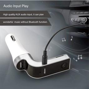 img 1 attached to 🚗 TIANSHILI Bluetooth FM Transmitter for Car: Handsfree Car Kit with Mic/TF Card/USB Drive/AUX Play - Silver