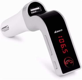 img 4 attached to 🚗 TIANSHILI Bluetooth FM Transmitter for Car: Handsfree Car Kit with Mic/TF Card/USB Drive/AUX Play - Silver