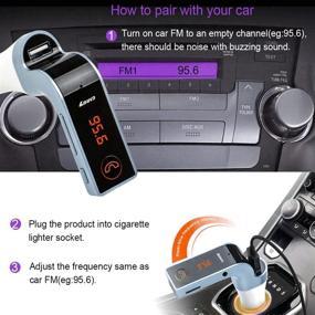 img 3 attached to 🚗 TIANSHILI Bluetooth FM Transmitter for Car: Handsfree Car Kit with Mic/TF Card/USB Drive/AUX Play - Silver