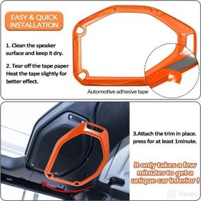 img 2 attached to 🔊 High-quality ABS Top Roof Speaker Audio Surround Cover Trim Ring Interior Accessories Suitable for 2018-2021 Jeep Wrangler JL JLU &amp; Gladiator JT (Orange)