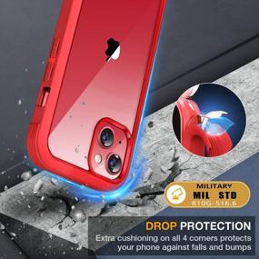 img 1 attached to 5.4 Inch Miracase Glass IPhone 13 Mini Case - Red - Full-Body Protection With Built-In 9H Tempered Glass Screen Protector