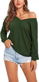 img 2 attached to Women'S V-Neck Long Sleeve Tie Back Knit Sweater Pullover Top