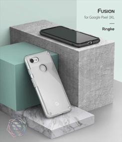 img 3 attached to Ringke Fusion Compatible Google Pixel 3 XL Case - Clear Transparent PC Back TPU Bumper Drop Protection Raised Bezels Scratch Resistant Natural Form Cover For Pixel 3XL - Smoke Black