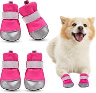 🐾 aofitee dog shoes - breathable puppy paw protector with reflective strips, waterproof anti-slip sole - outdoor pet booties for small to medium dogs logo