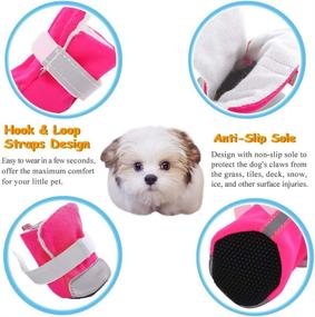 img 1 attached to 🐾 AOFITEE Dog Shoes - Breathable Puppy Paw Protector with Reflective Strips, Waterproof Anti-Slip Sole - Outdoor Pet Booties for Small to Medium Dogs