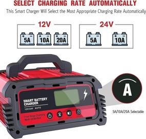 img 1 attached to 🔋 Battery Charger: BMK Car Charger, 12V/24V 5/10/20A - Fully Automatic Smart Repair Charger for Car Motorcycle Lawn Mower Batteries - Bonus EVA Carrying Box included