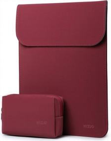 img 4 attached to 13 Inch Laptop Sleeve For MacBook Pro & Air – Compatible With M1/M2 Models – Faux Suede Leather In Trendy Wine Red With Accessory Bag