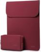13 inch laptop sleeve for macbook pro & air – compatible with m1/m2 models – faux suede leather in trendy wine red with accessory bag logo