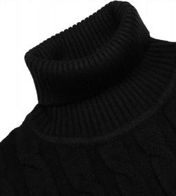 img 1 attached to Men'S Knitted Turtleneck Pullover Sweater With A Twist - Stylish & Casual JINIDU Fit
