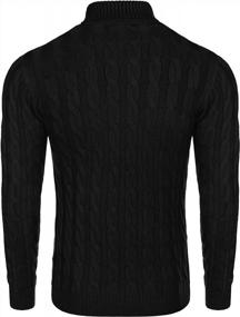 img 2 attached to Men'S Knitted Turtleneck Pullover Sweater With A Twist - Stylish & Casual JINIDU Fit