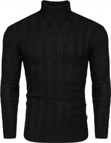 img 4 attached to Men'S Knitted Turtleneck Pullover Sweater With A Twist - Stylish & Casual JINIDU Fit