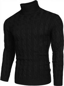 img 3 attached to Men'S Knitted Turtleneck Pullover Sweater With A Twist - Stylish & Casual JINIDU Fit